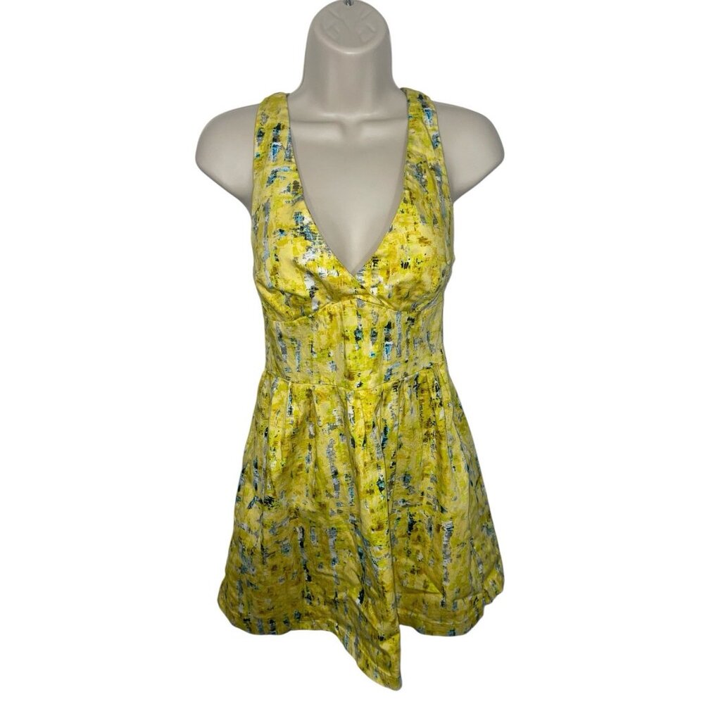 JACK Women's Size 4 Yellow Summer Mini Dress With Side Pockets